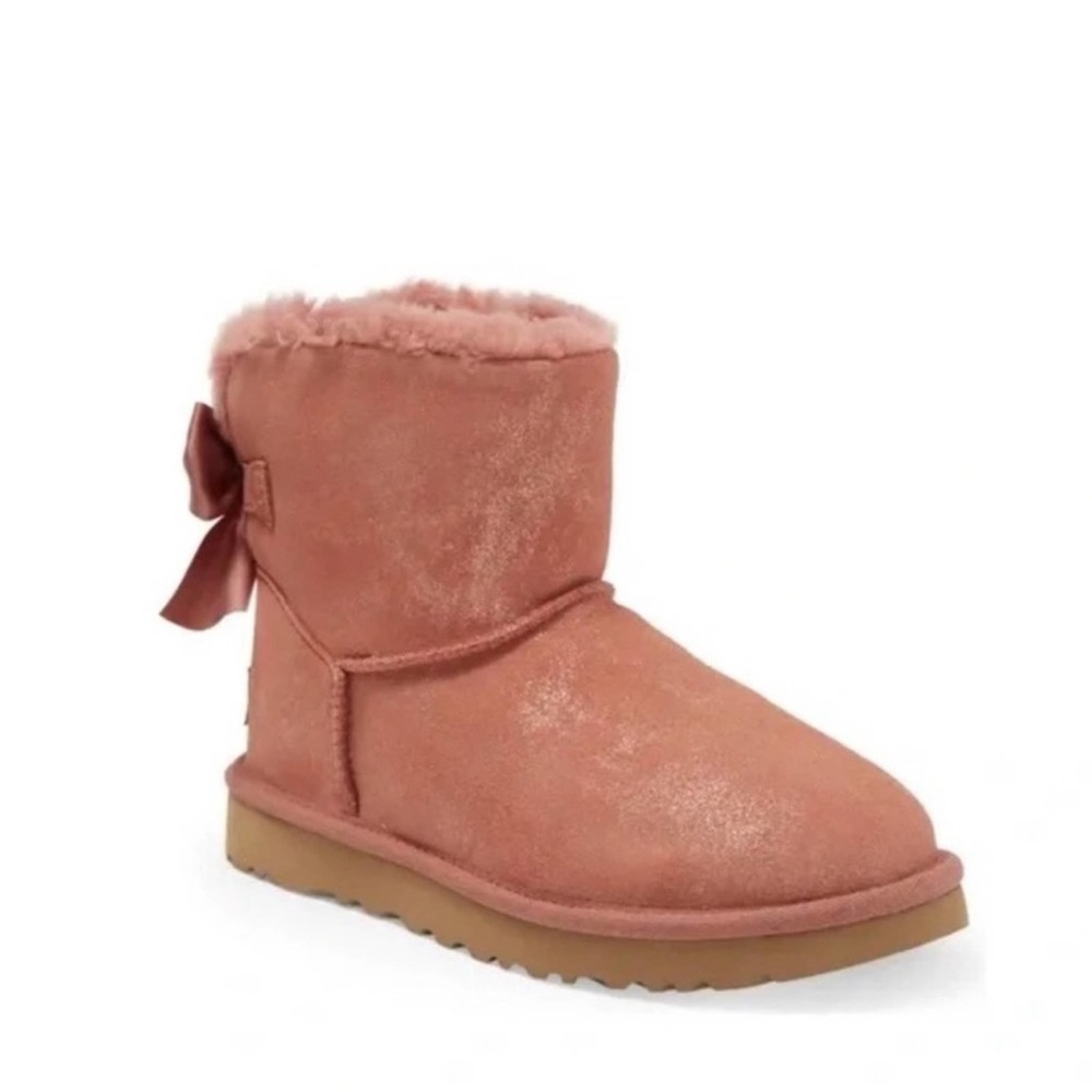 BRAND NEW - UGG Mini Bailey Bow Glimmer Faux Fur Lined Boot - Women Sz. 8
